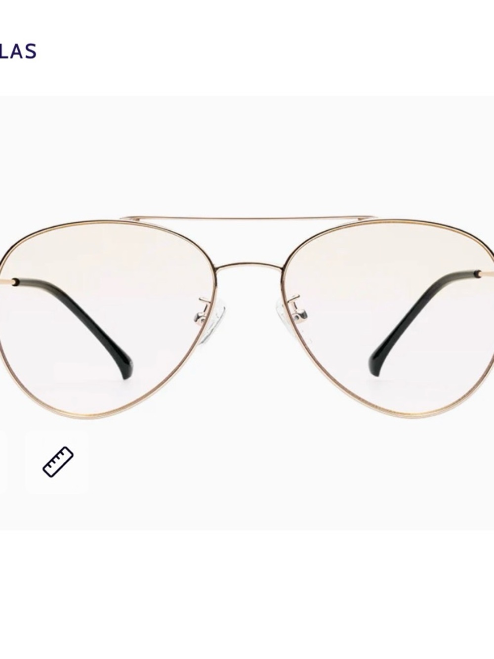 Blue light Glasses in Gold with Black Temples